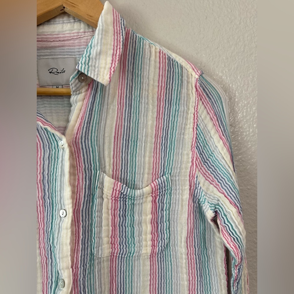 Rails - Ellis Button-Down Shirt In Iris Stripe - image 5